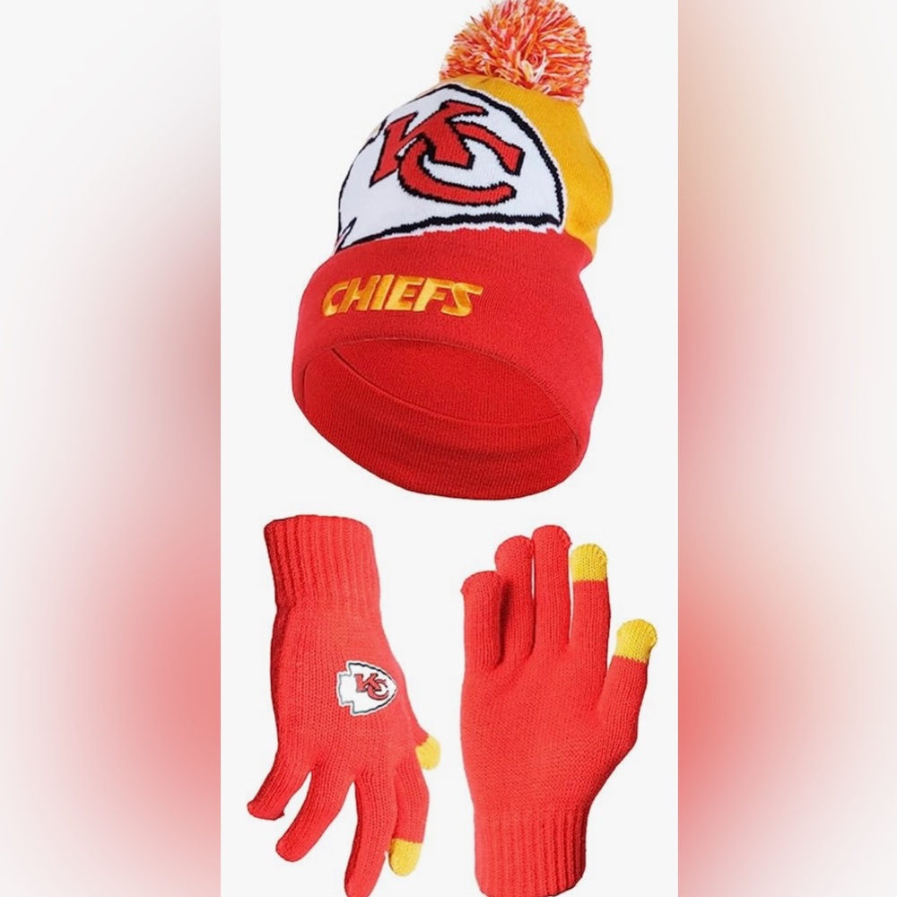 Kansas City Chiefs Beanie and Gloves set
